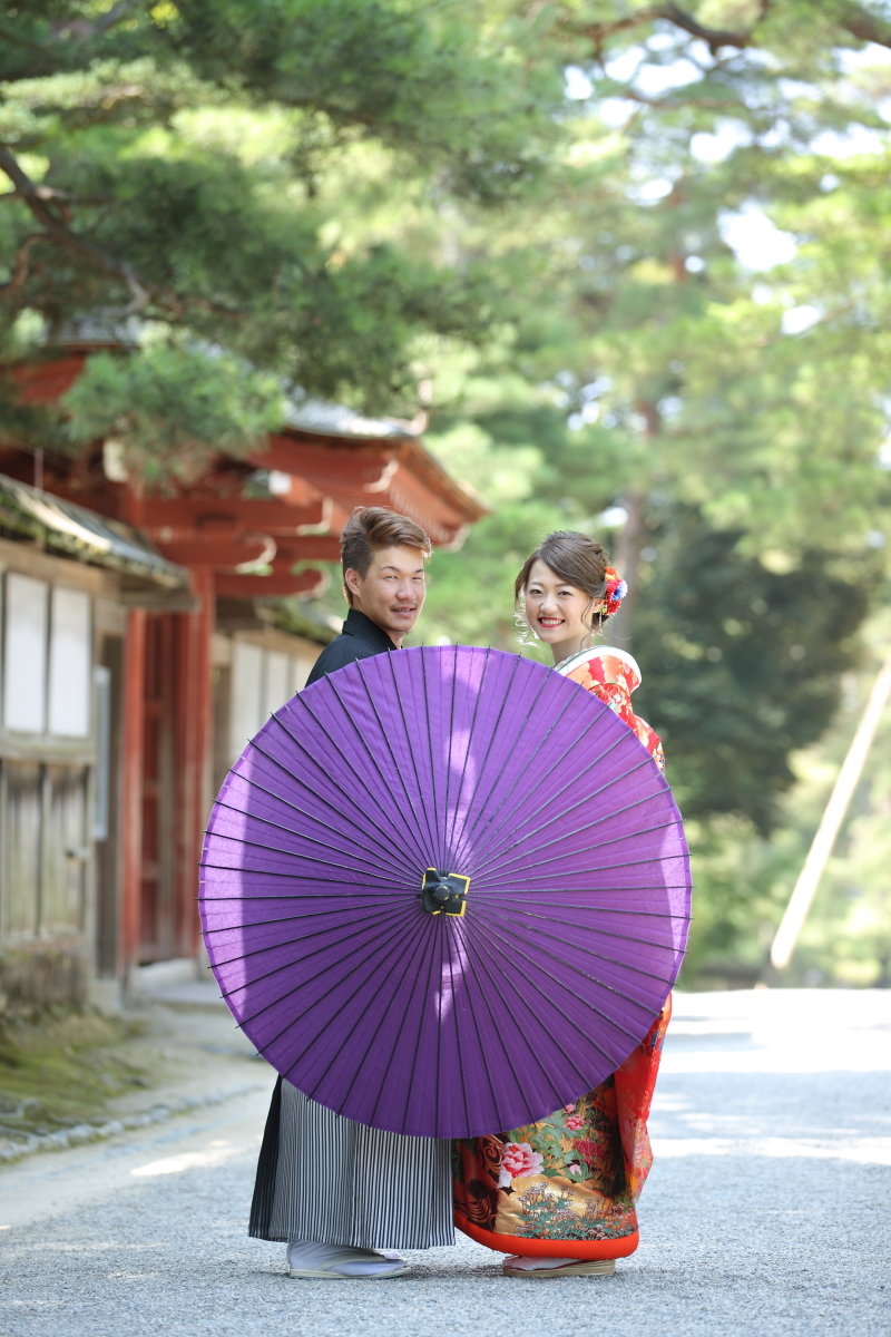 紫の和傘