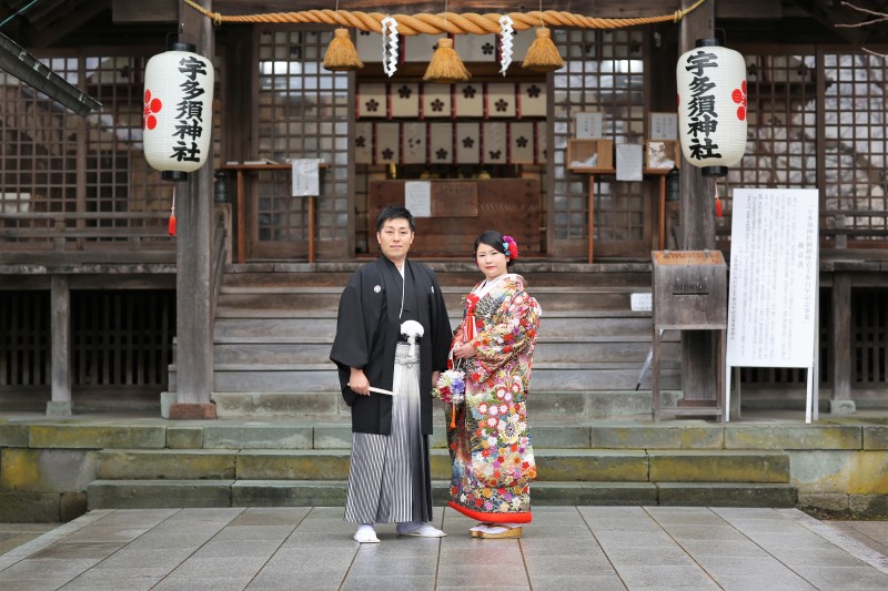 神社で撮影