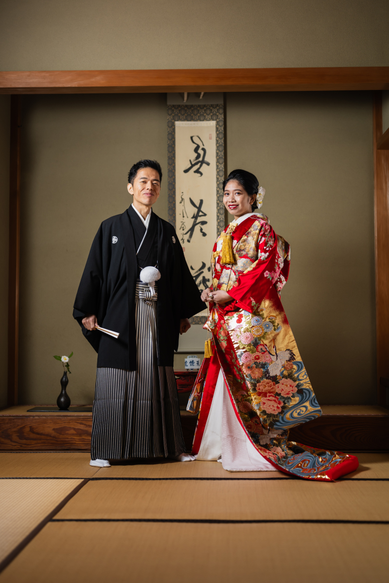 和室でお引きスタイルの撮影や正座ポーズの撮影も可能