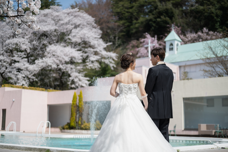 チャペル周りのロケーション撮影も