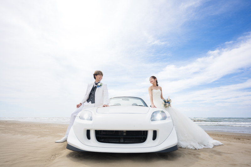 マイカーに乗って行って、マイカーと一緒に撮影も可能