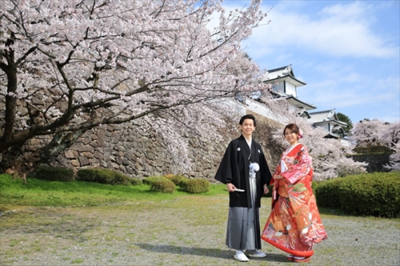 【桜限定ロケーションプラン】桜の名所百間堀と兼六園を廻る桜ロケのイチオシの定番プランです