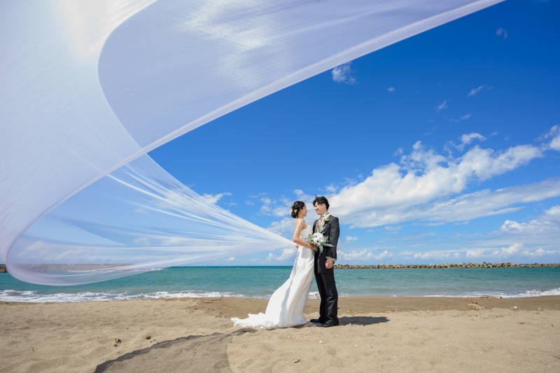 【レギュラープラン】洋装・海ロケーション撮影が110000円で！衣装のグレードアップ料金無し明朗会計なので安心！