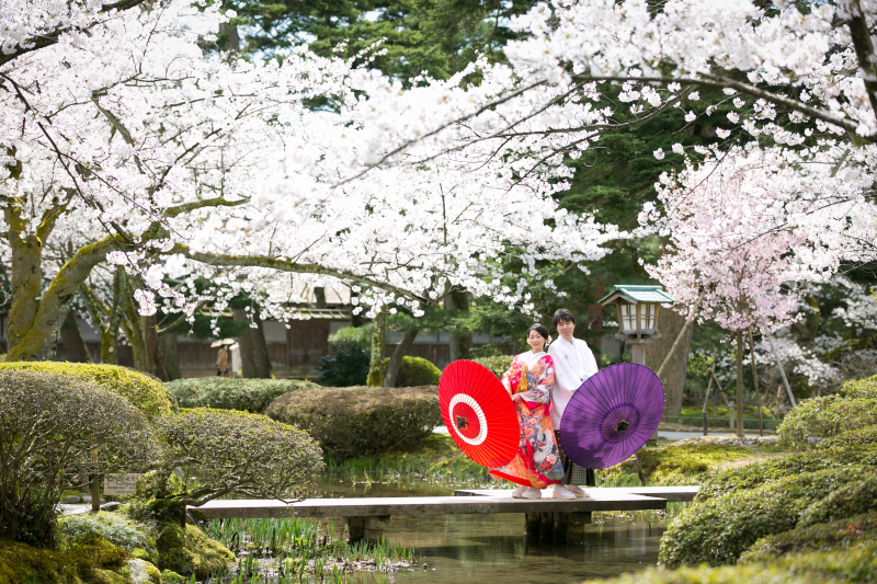 【桜限定ロケーションプラン】兼六園を廻る桜ロケのイチオシの、お得プランです