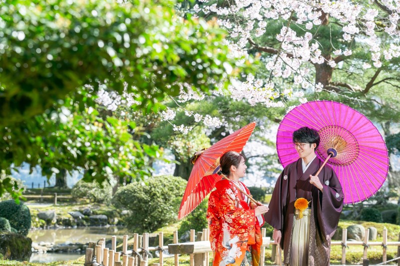 18 菊牡丹に鶴飛翔