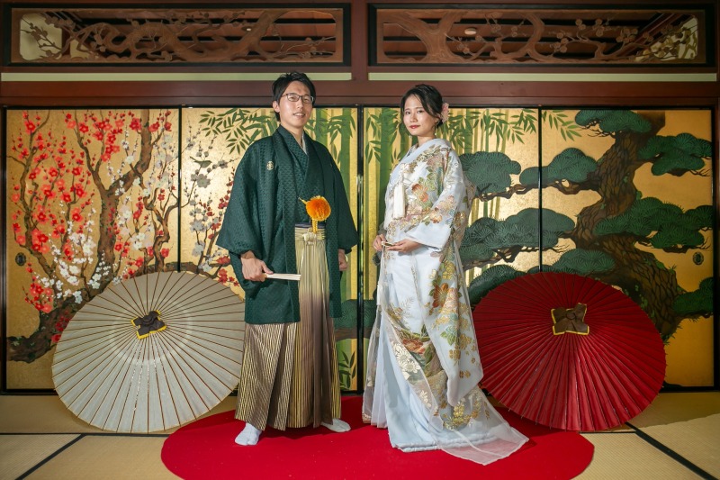 緑紋付