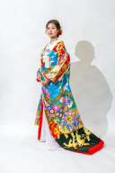 四季草花に流水箔