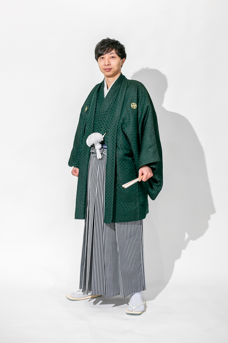 緑紋付