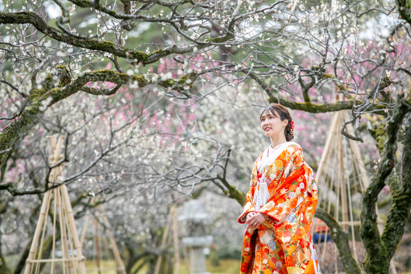 満開のお花のも