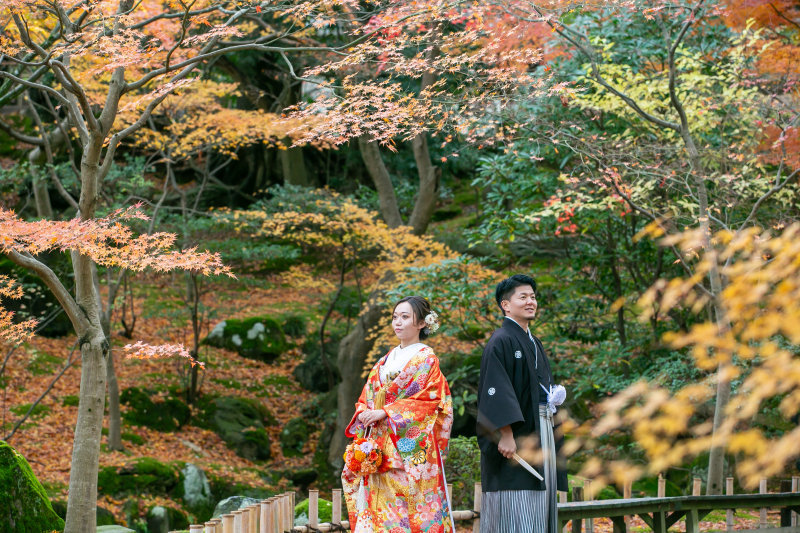 山崎山・紅葉を背景に