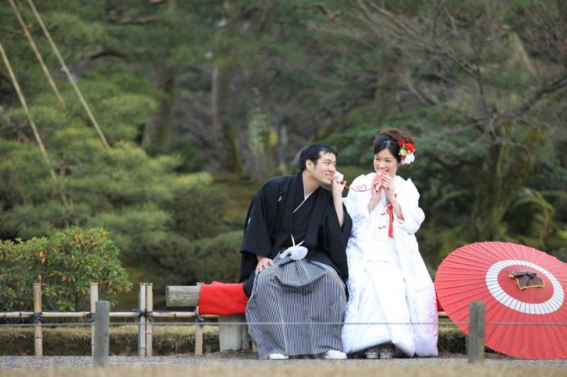 兼六園にて、和装ロケーションフォト