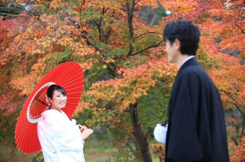 兼六園紅葉和装ロケーションフォト