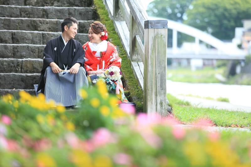 ひがし茶屋街界隈の浅野川にて