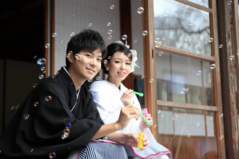 シャボン玉にて