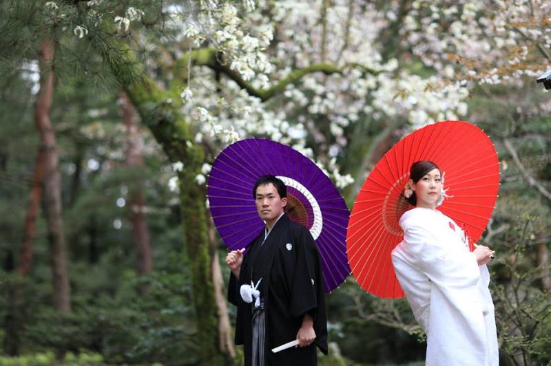 番傘を持ちながら♪