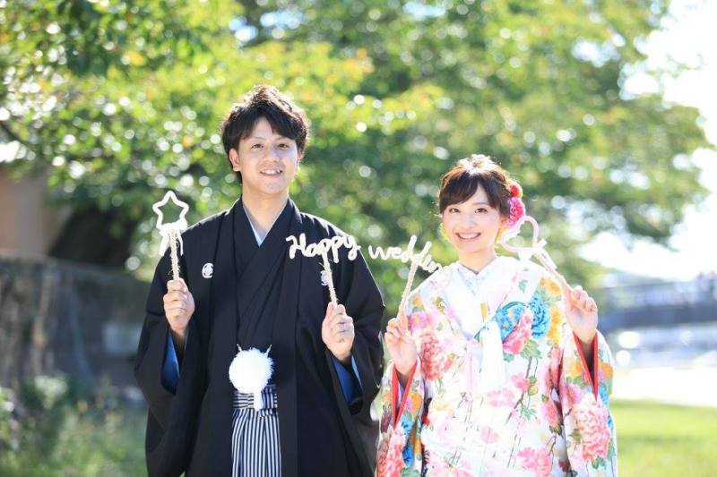 ご持参いただいた撮影小物にて