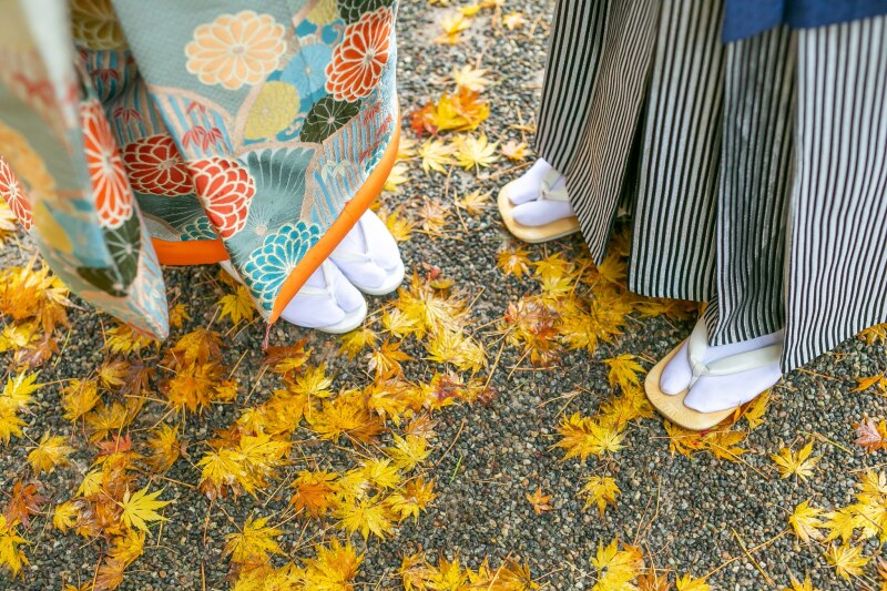 足元に広がる紅葉の絨毯