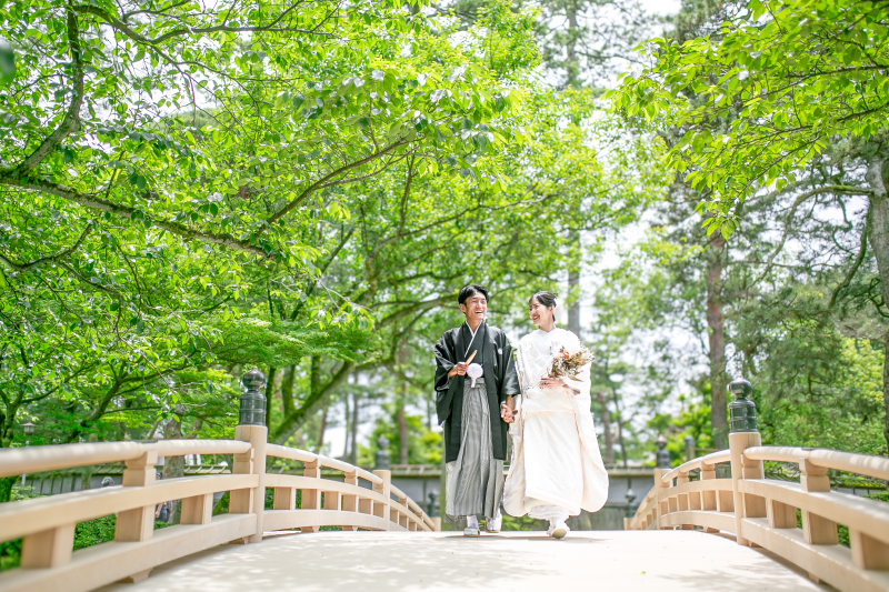 兼六園花見橋にて