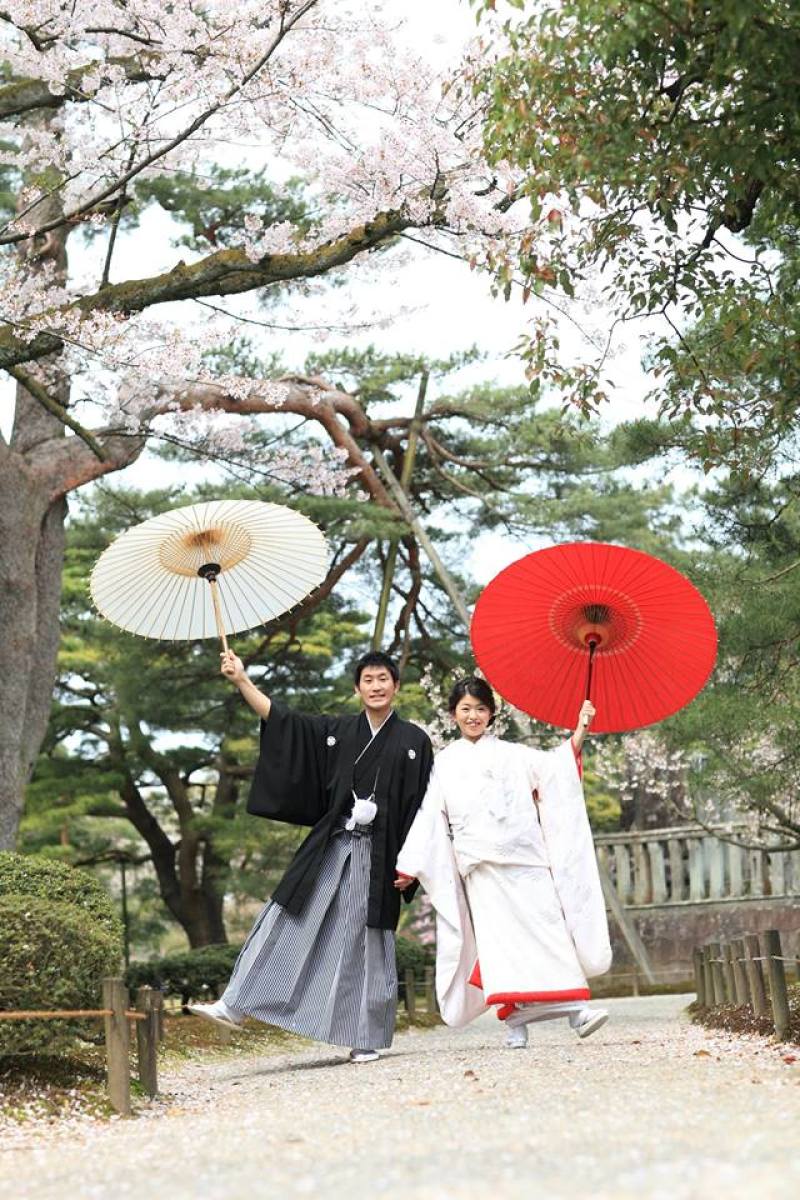 番傘を持ちながら