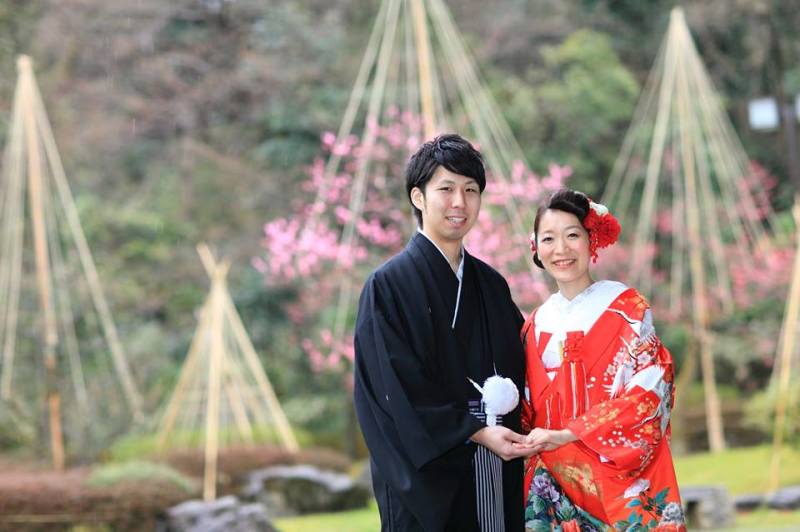 梅林にて・雪吊り