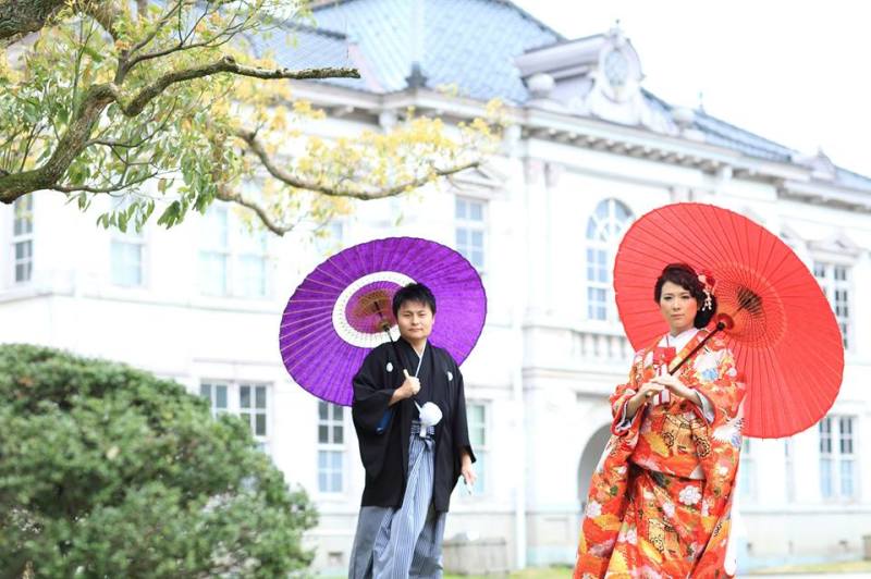 兼六園和装桜ロケーションフォト
