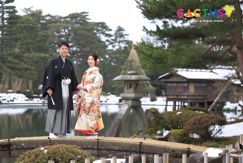 兼六園のメインスポットにて