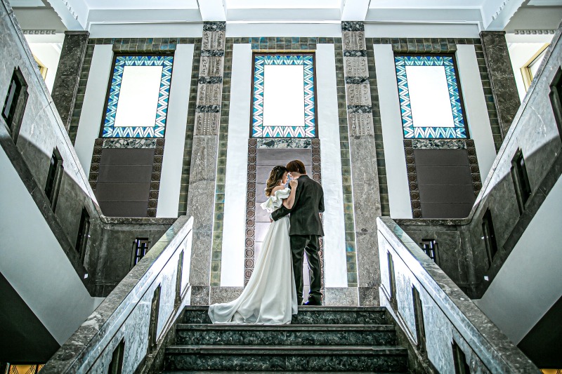 大理石とステンドグラス