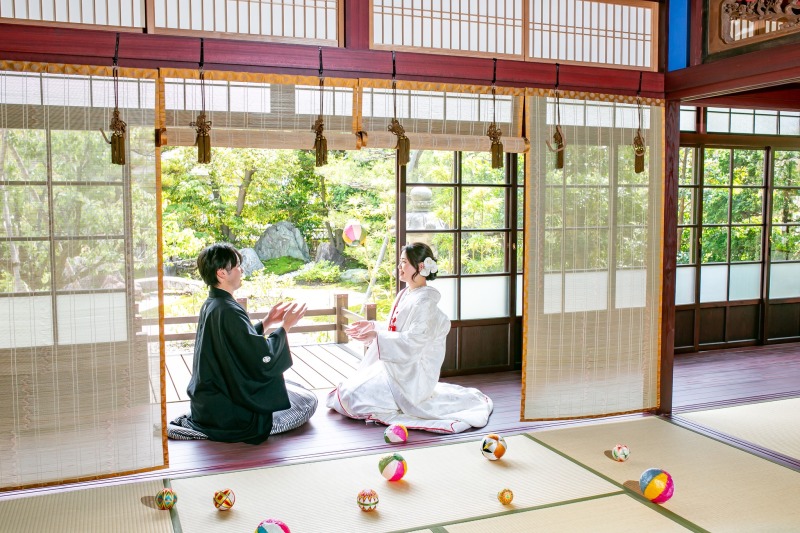 和装撮影の定番、紙風船