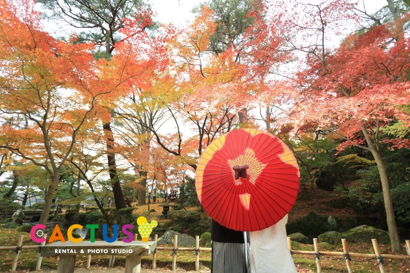 番傘にシルエット