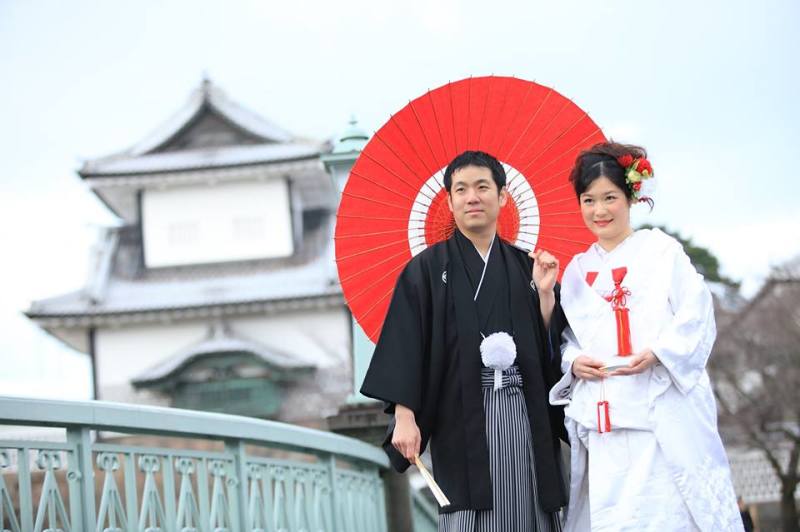 石川門ん前にて