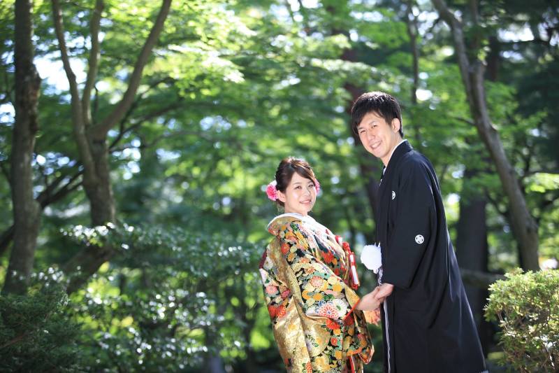 新緑の中で、とても素敵な笑顔です!