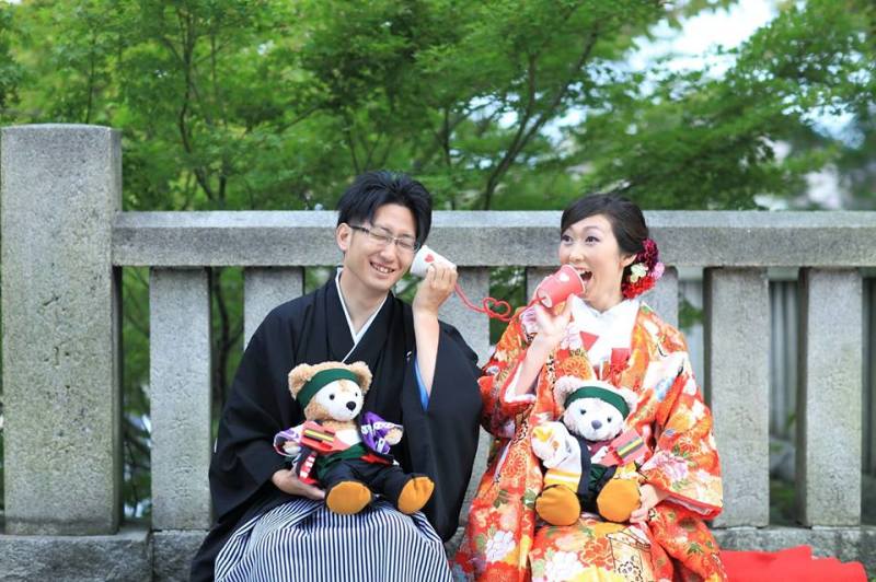 マスコットと一緒に