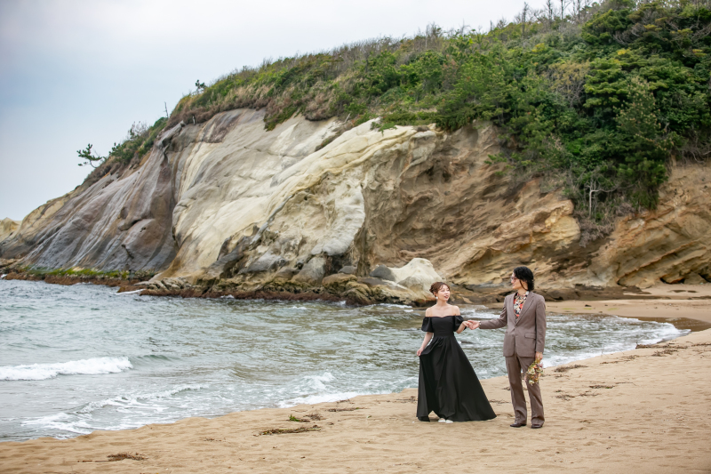 立体感のある岩場