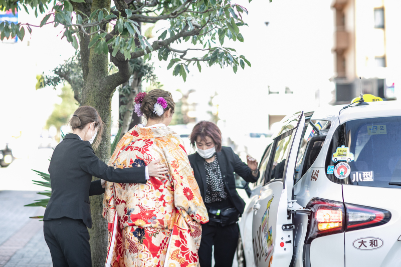 移動はタクシーなんです!