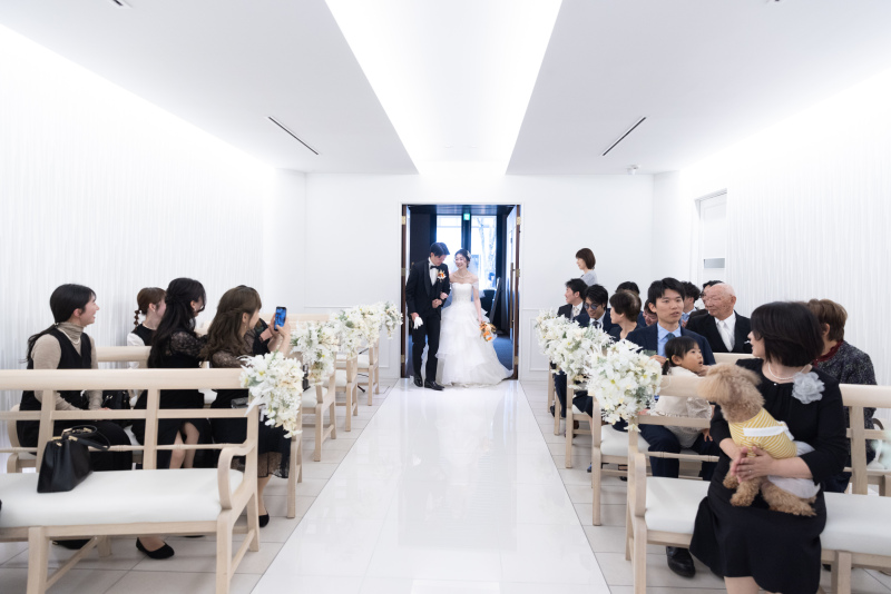 挙式の入場シーンを再現!