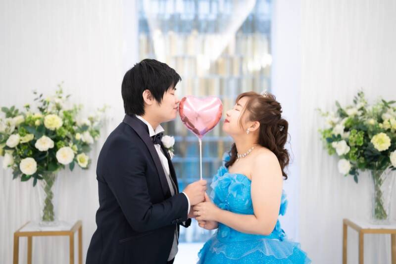 ハートを間に挟んで、撮影も！