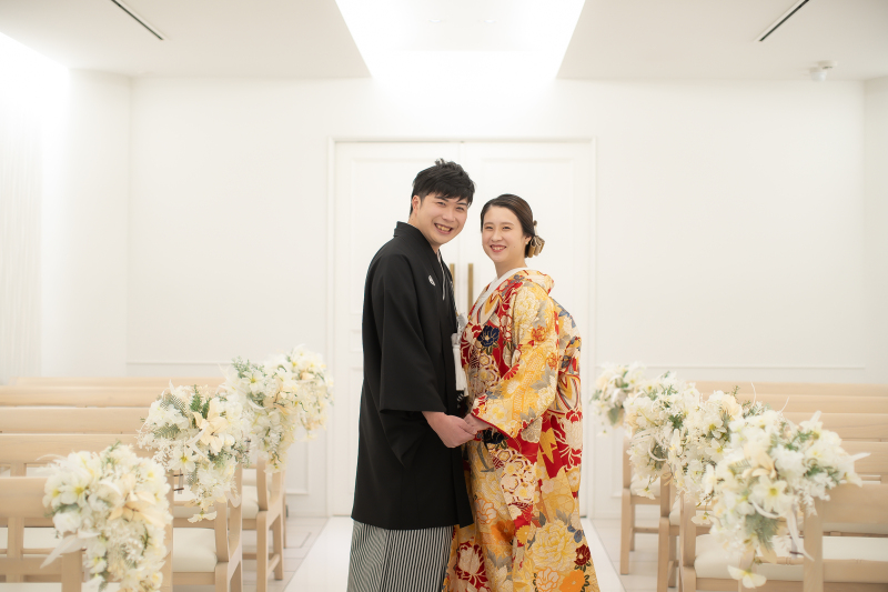 チャペルで和装フォト♪