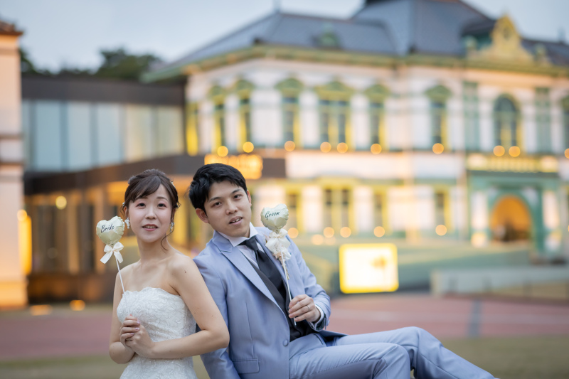 ライトアップの中で