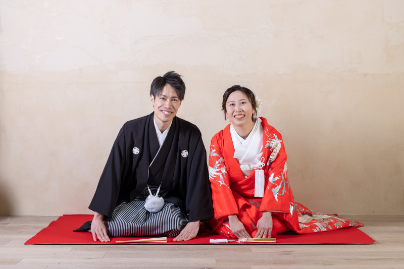 スタジオに移動して、和装フォトスタートです♪