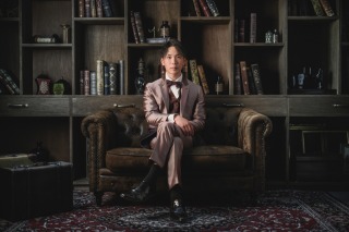 タキシード　ワインレッド