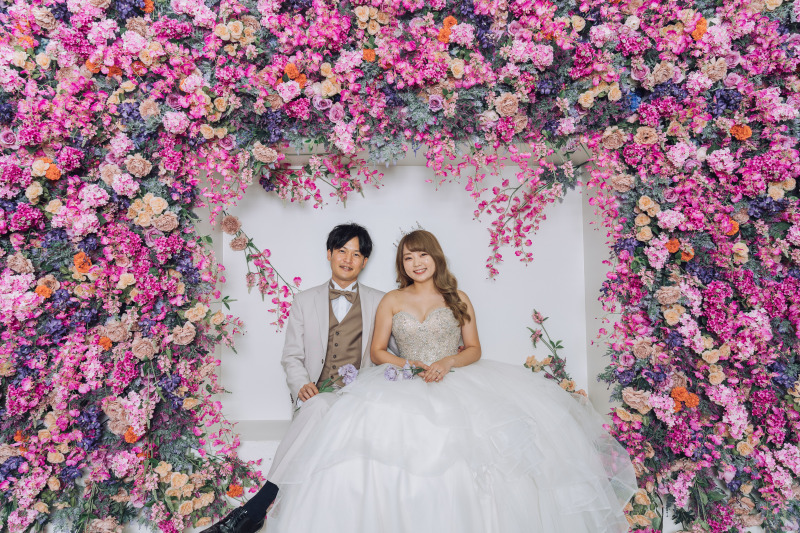 リシアンの代表スポット、フラワーウォールで撮影!