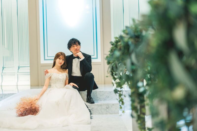 チャペルの階段で