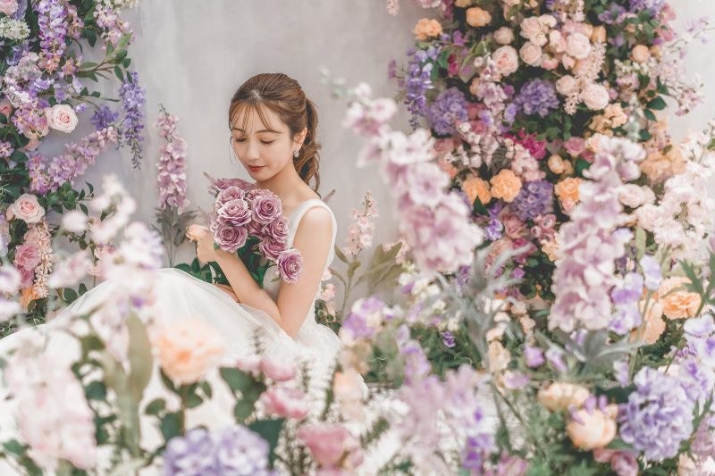 お花に囲まれて