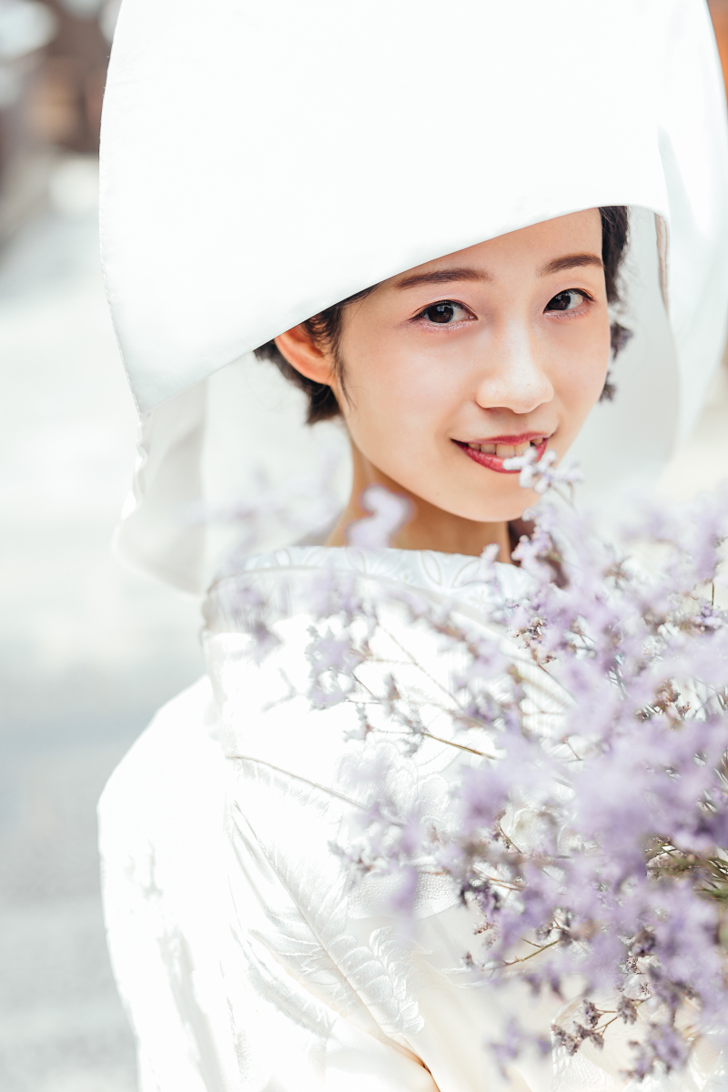 白無垢　綿帽子