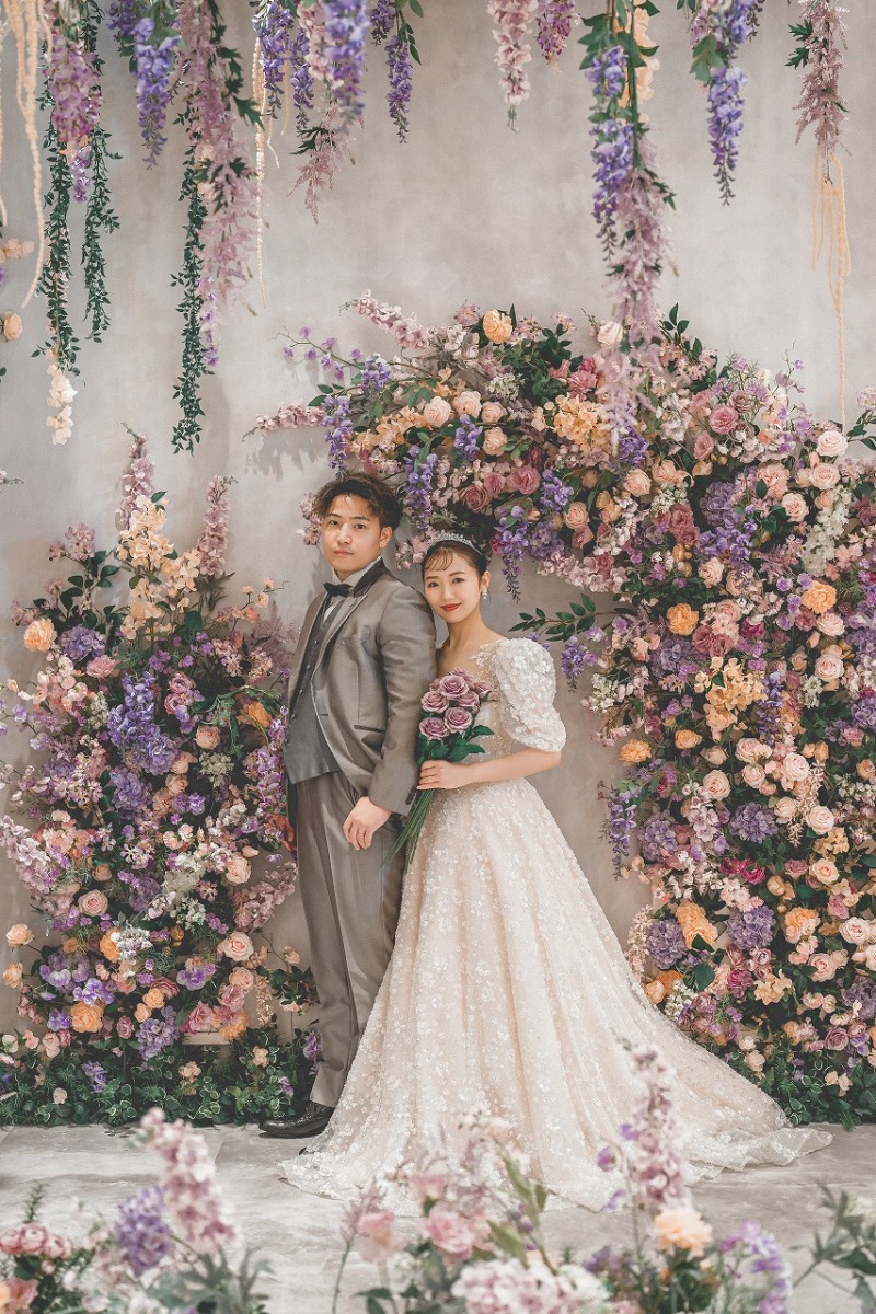 お花に囲まれた中での撮影