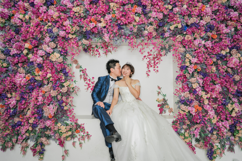 リシアンの秘密の花園でウエディングフォト