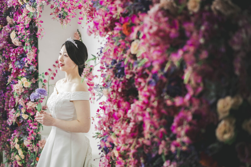 お花に囲まれて