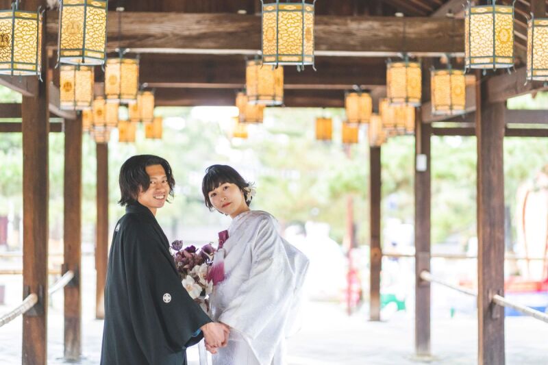 萬福寺の廻廊で