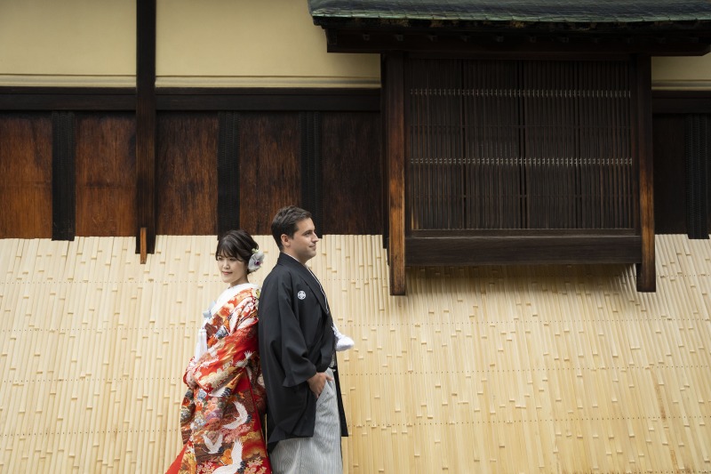 京都の街並みで