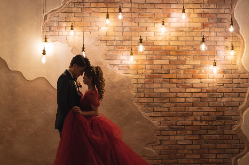 カジュアルなランプでシルエット撮影